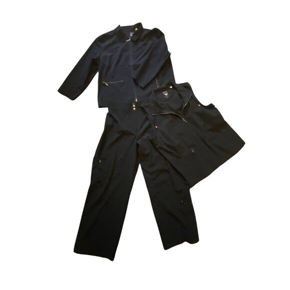 Zenergy by Chico's Pants - Zenergy by Chico’s 3-Pc Black Activewear Set – Jacket, Pants and Vest Sz L/XL